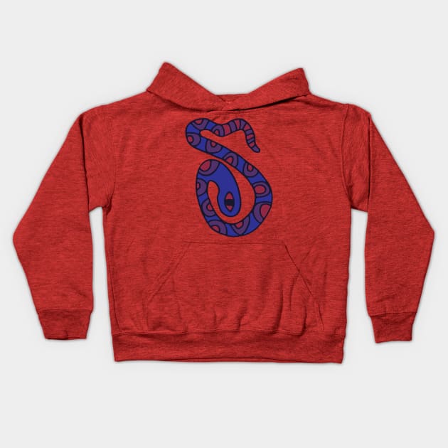 MYSTERIOUS SNAKE Spotted Purple Blue Red Reptile from my Cabinet of Curiosities - UnBlink Studio by Jackie Tahara Kids Hoodie by UnBlink Studio by Jackie Tahara